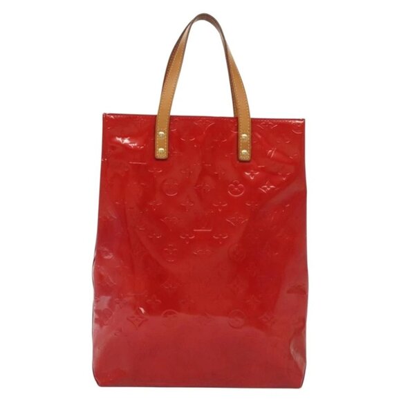 LOUIS VUITTON Monogram Vernis Reade MM Hand Bag Red Rouge M91086 LV Auth 139473 - Picture 2 of 16